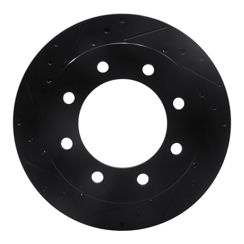 Chevrolet Silverado 2500 Brake Rotor (1) - Rear Left - R1 Concepts - Drilled & Slotted - Black - `99-`20